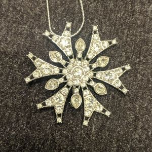 Crystal Snowflake Necklace or Brooch